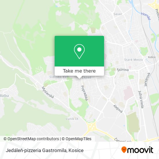 Jedáleň-pizzeria Gastromila map