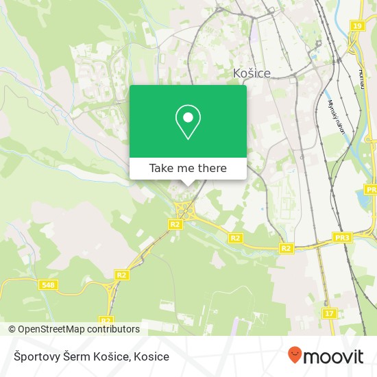Športovy Šerm Košice map