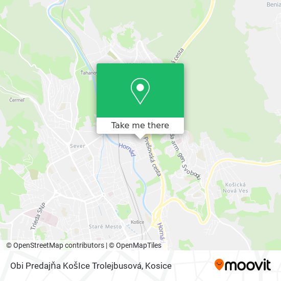 Obi Predajňa KošIce Trolejbusová map