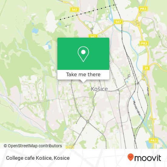 College cafe Košice map