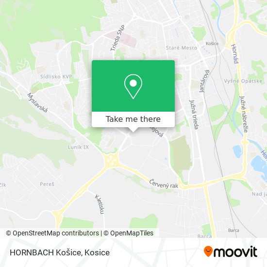 HORNBACH Košice map