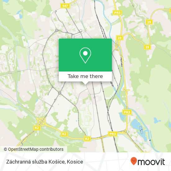 Záchranná služba Košice map