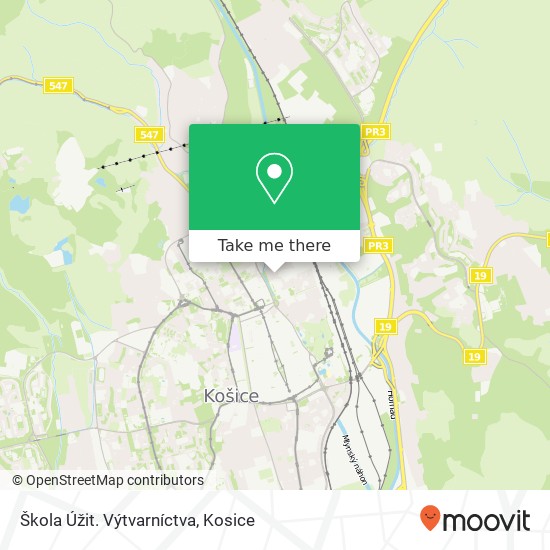 Škola Úžit. Výtvarníctva map