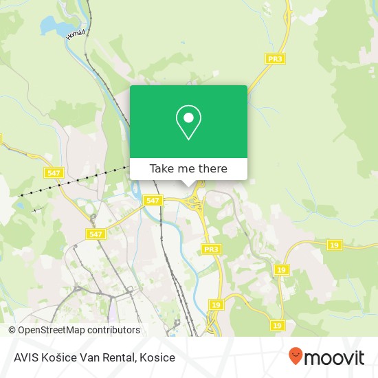 AVIS Košice Van Rental map