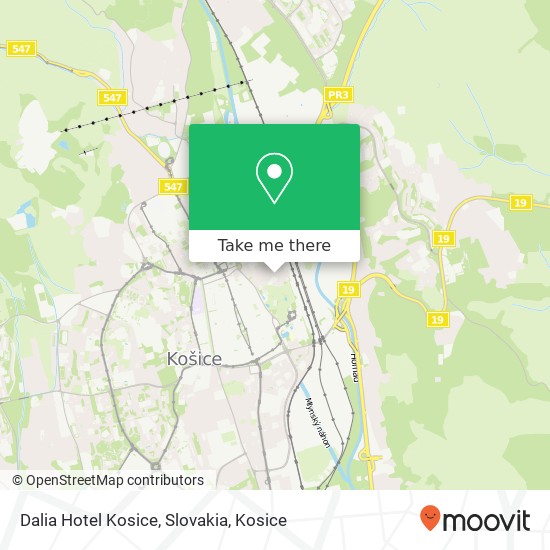 Dalia Hotel Kosice, Slovakia map