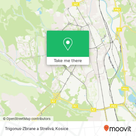 Trigonus-Zbrane a Strelivá map