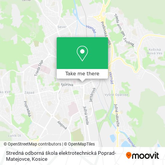 Stredná odborná škola elektrotechnická Poprad-Matejovce map