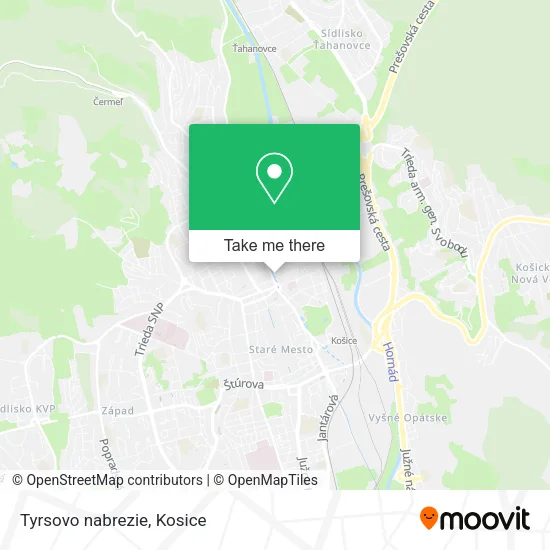 Tyrsovo nabrezie map