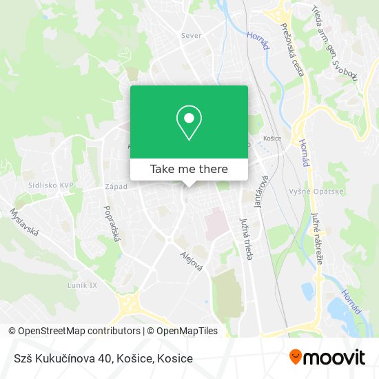 Szš Kukučínova 40, Košice map