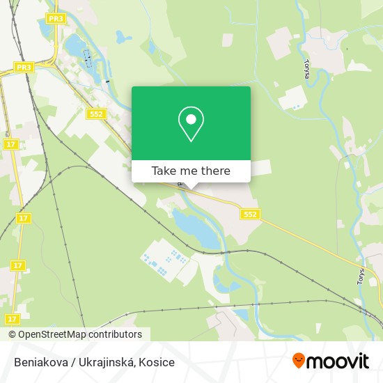 Beniakova / Ukrajinská map