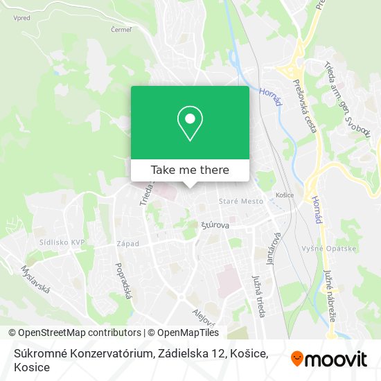 Súkromné Konzervatórium, Zádielska 12, Košice map