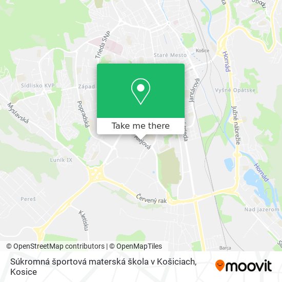 Súkromná športová materská škola v Košiciach map