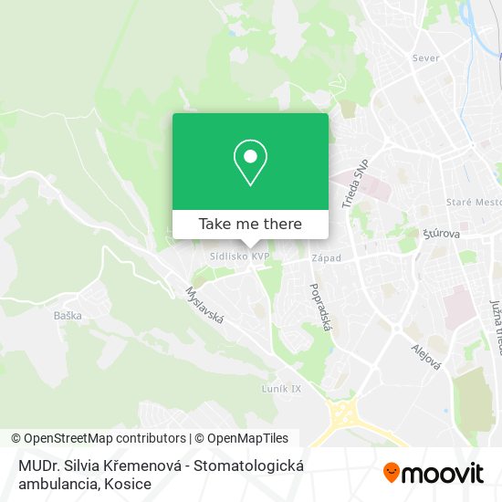 MUDr. Silvia Křemenová - Stomatologická ambulancia map