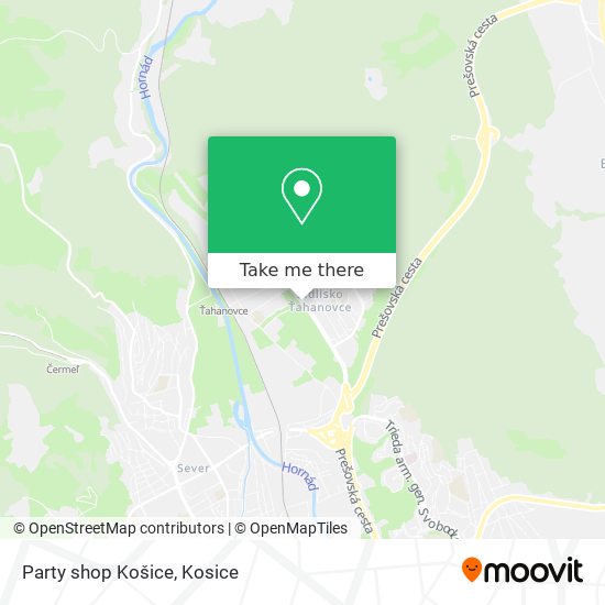 Party shop Košice map