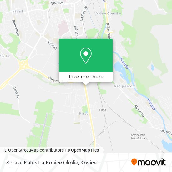 Správa Katastra-Košice Okolie map