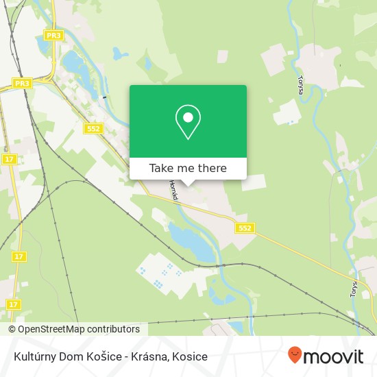 Kultúrny Dom Košice - Krásna map