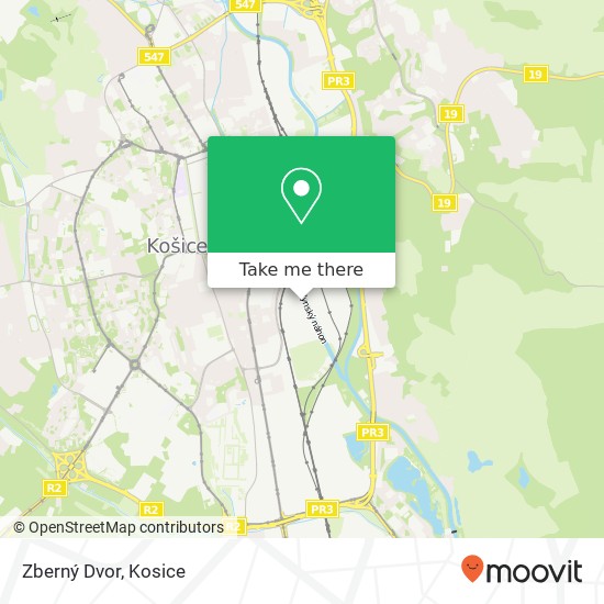 Zberný Dvor map