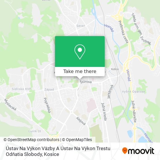 Ústav Na Výkon Väzby A Ústav Na Výkon Trestu Odňatia Slobody map