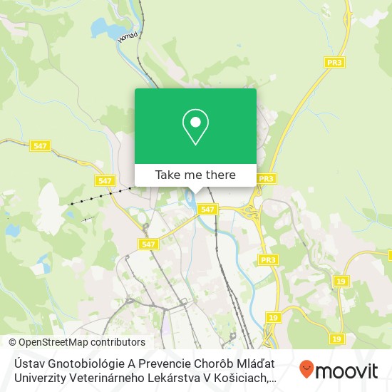 Ústav Gnotobiológie A Prevencie Chorôb Mláďat Univerzity Veterinárneho Lekárstva V Košiciach map