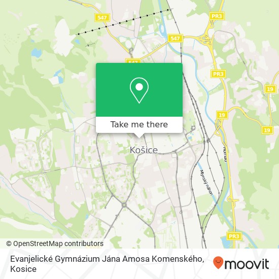 Evanjelické Gymnázium Jána Amosa Komenského map