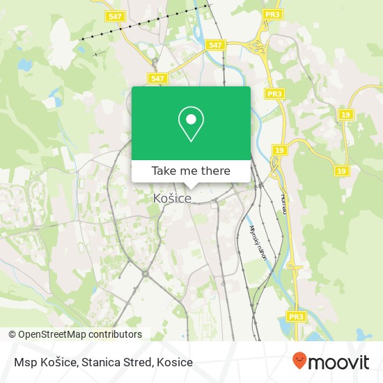 Msp Košice, Stanica Stred map