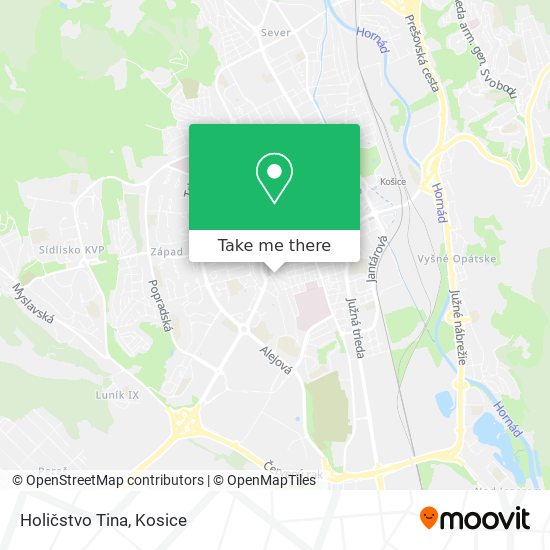 Holičstvo Tina map