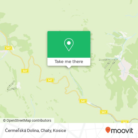 Čermeľská Dolina, Chaty map