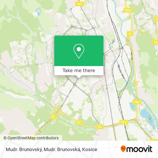 Mudr. Brunovský, Mudr. Brunovská map