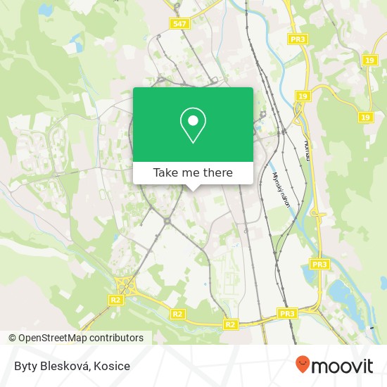 Byty Blesková map