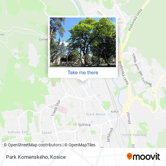 Park Komenského map