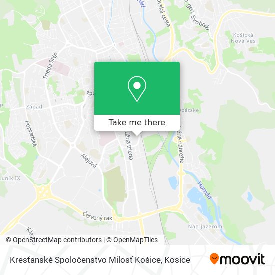 Kresťanské Spoločenstvo Milosť Košice map