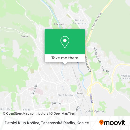 Detský Klub Košice, Ťahanovské Riadky map