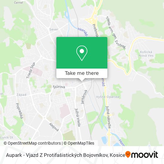 Aupark - Vjazd Z Protifašistických Bojovníkov map