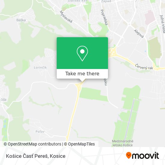 Košice Časť Pereš map