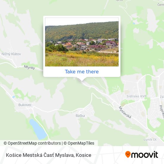 Košice Mestská Časť Myslava map