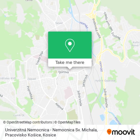 Univerzitná Nemocnica - Nemocnica Sv. Michala, Pracovisko Košice map