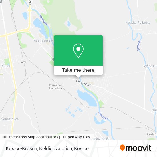 Košice-Krásna, Keldišova Ulica map