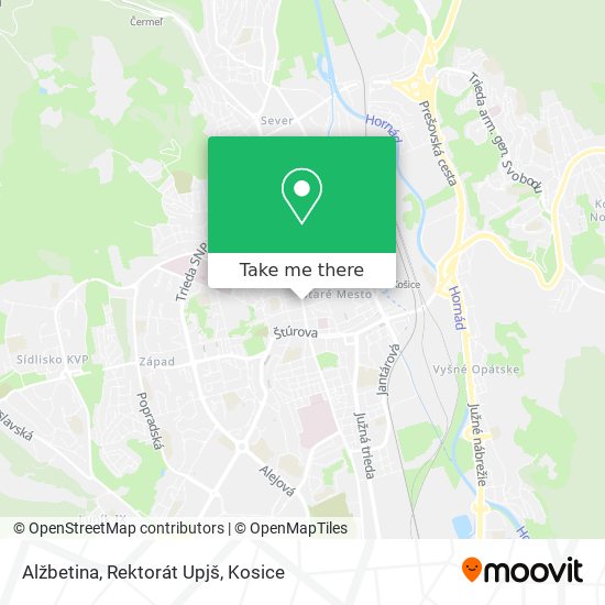 Alžbetina, Rektorát Upjš map