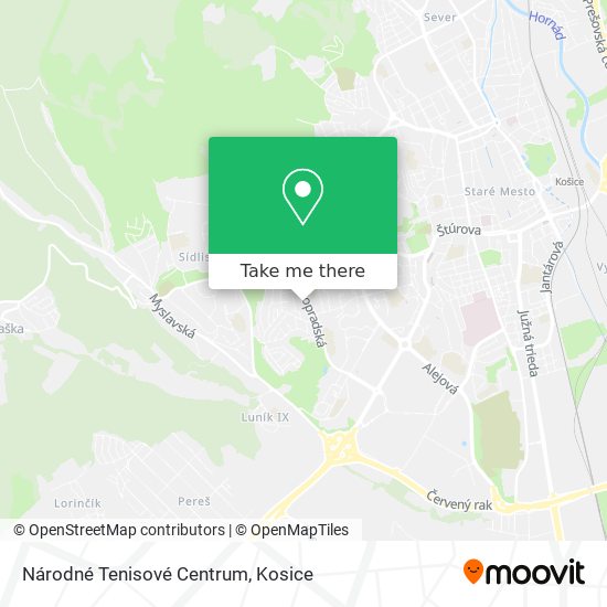 Národné Tenisové Centrum map