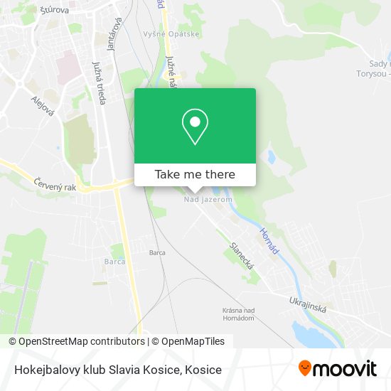 Hokejbalovy klub Slavia Kosice map