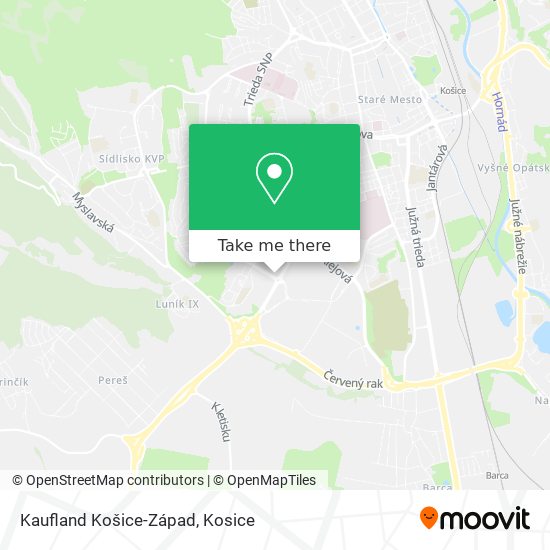 Kaufland Košice-Západ map