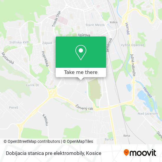 Dobíjacia stanica pre elektromobily map