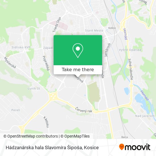 Hádzanárska hala Slavomíra Šipoša map