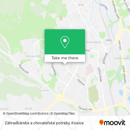 Záhradkárske a chovateľské potreby map