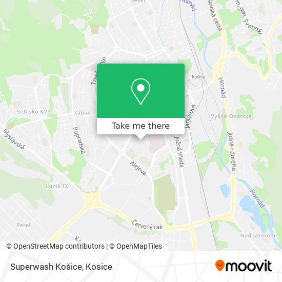 Superwash Košice map