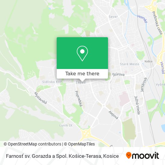 Farnosť sv. Gorazda a Spol. Košice-Terasa map