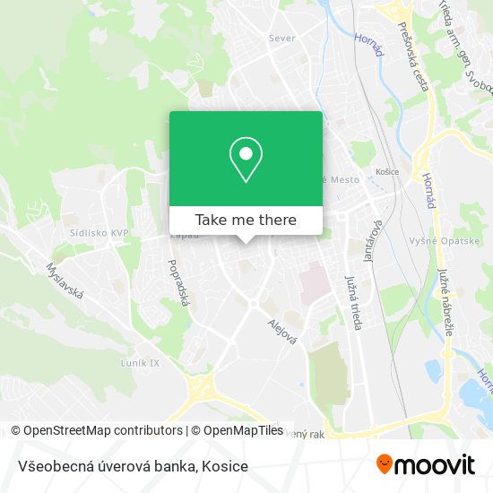 Všeobecná úverová banka map