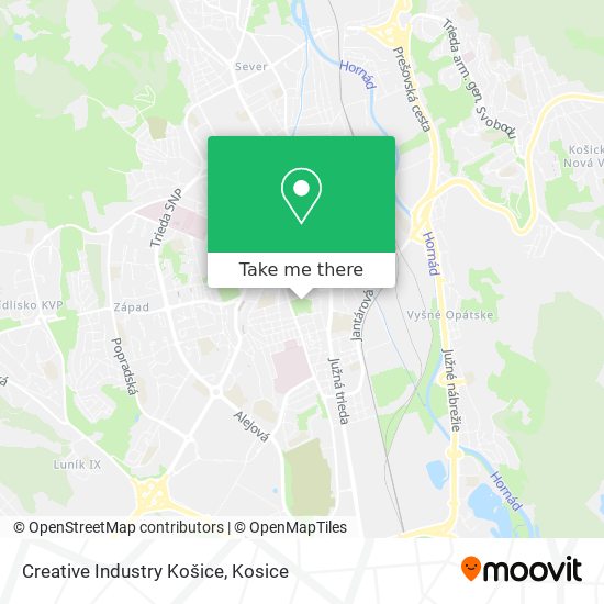 Creative Industry Košice map