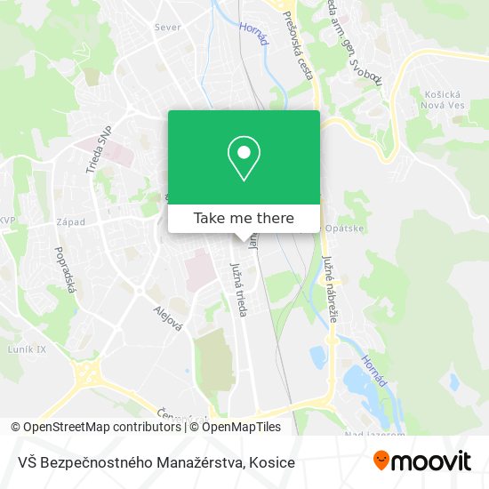 VŠ Bezpečnostného Manažérstva map