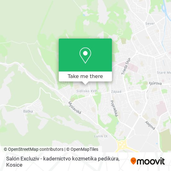 Salón Excluziv - kaderníctvo kozmetika pedikúra map